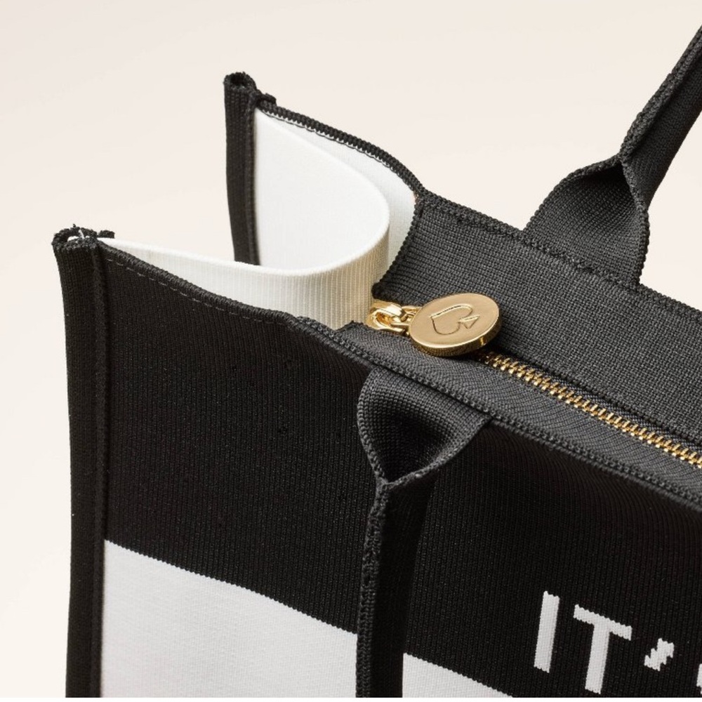 Kate spade x target colorblock knit Black/White Tote Bag BNWT - Picture 4 of 8